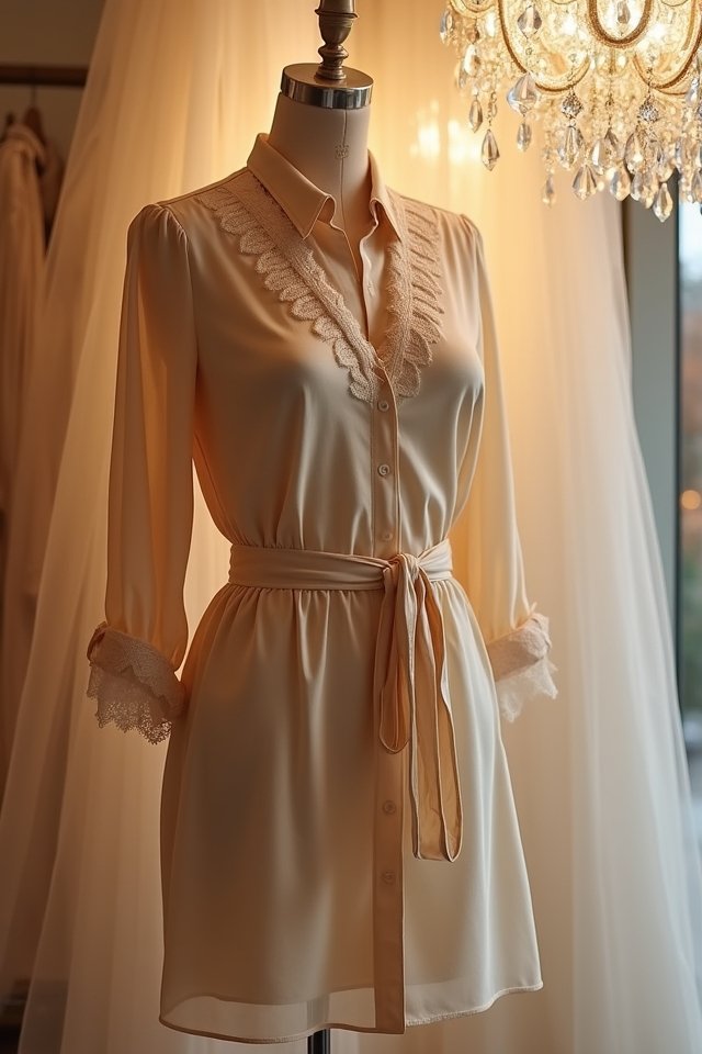 chic champagne shirt dress