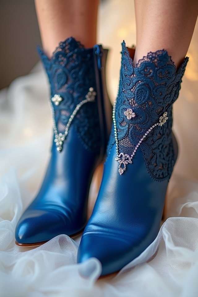 chic cobalt blue ankle boots