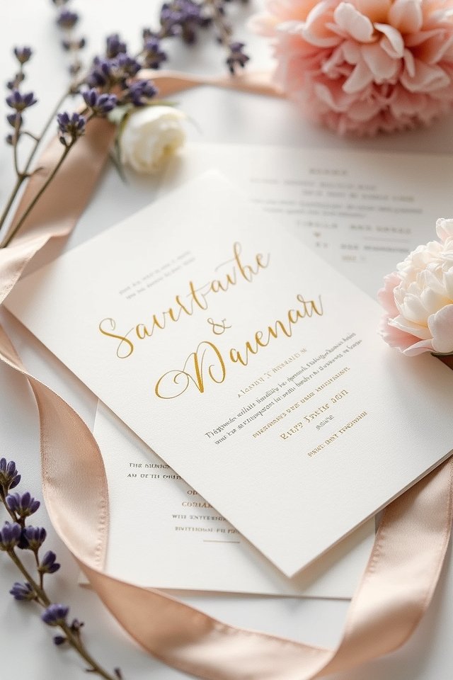 chic elegant minimalist invitations