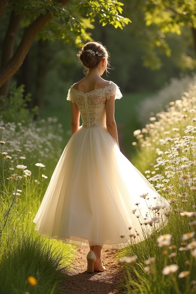 chic elegant outdoor wedding gown