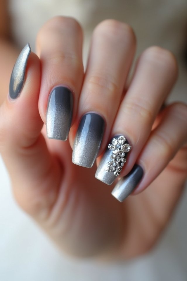 chic gray silver ombre