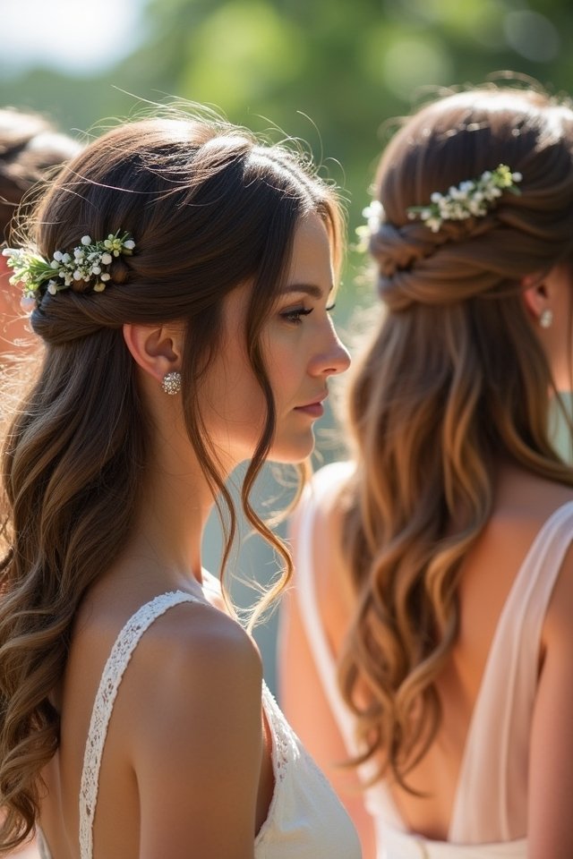 chic half up half down hairstyle