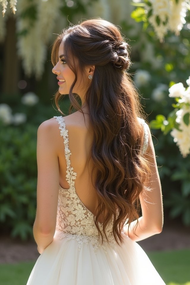 chic half up half down hairstyle