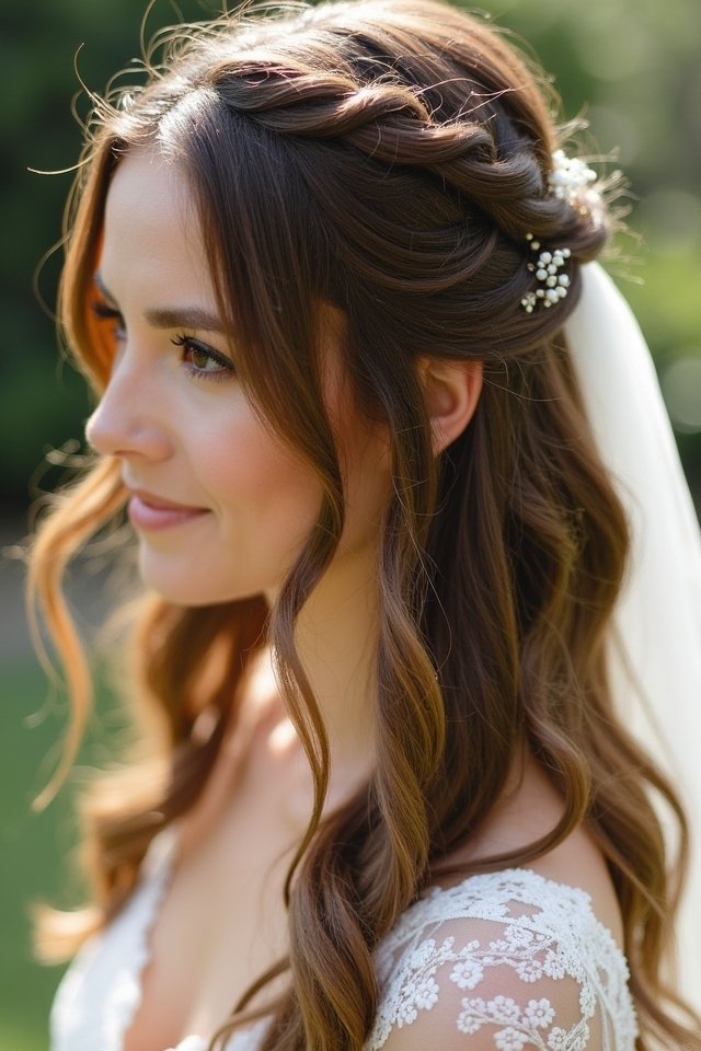 chic half up twist hairstyle