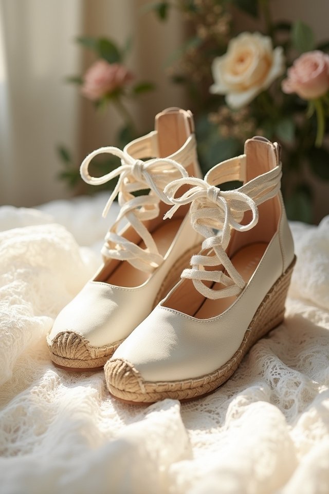 chic lace up wedding espadrilles
