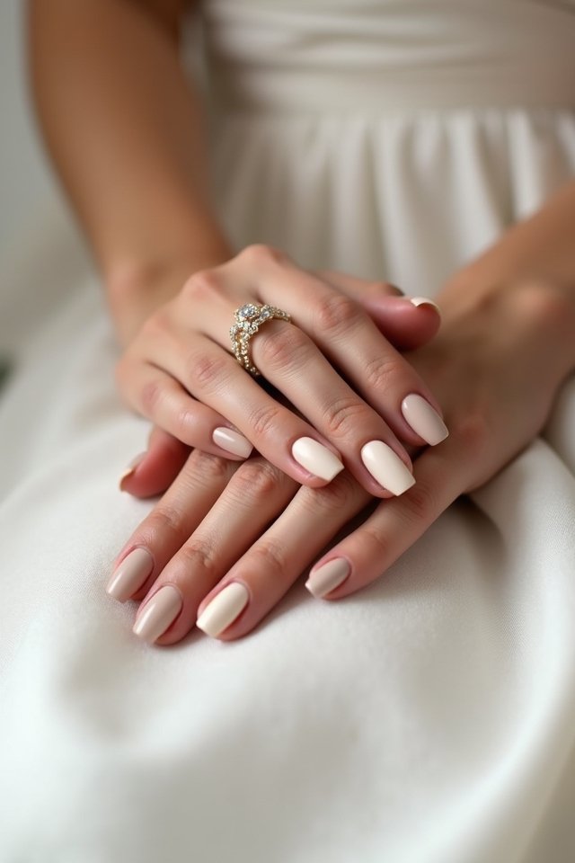 chic matte bridal nails