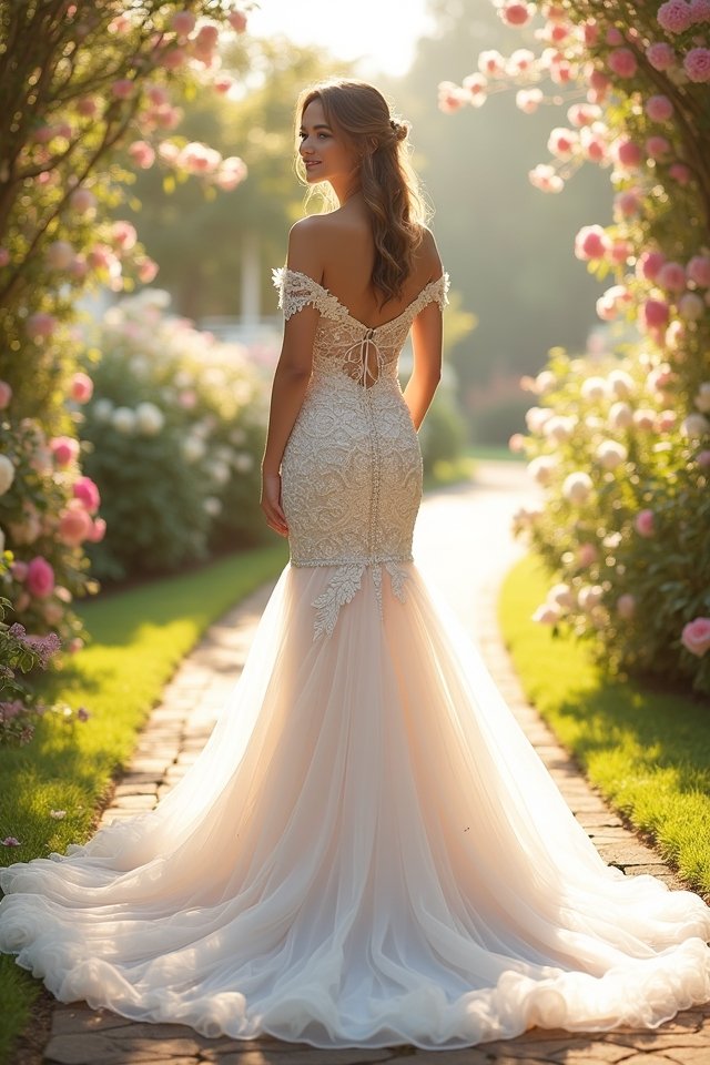 chic mermaid off shoulder gown