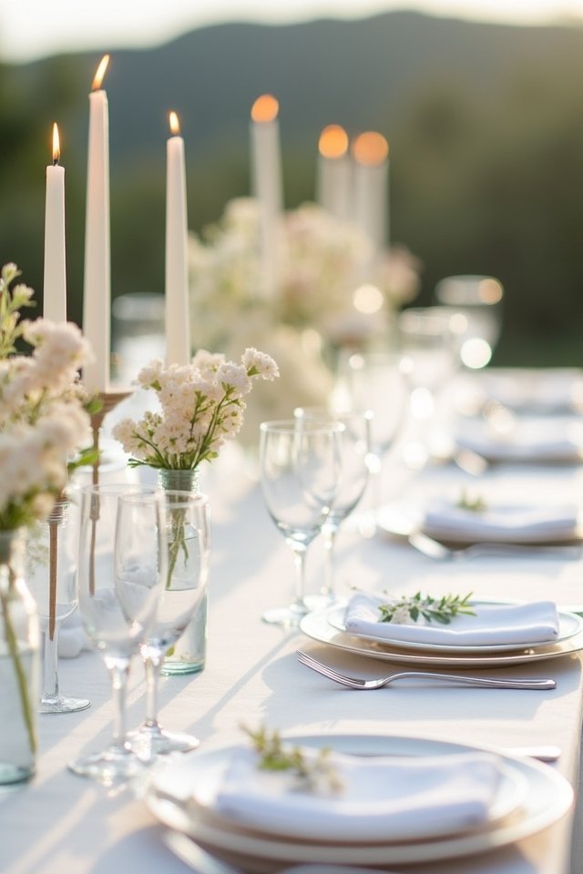 chic minimalist candlelight centerpiece