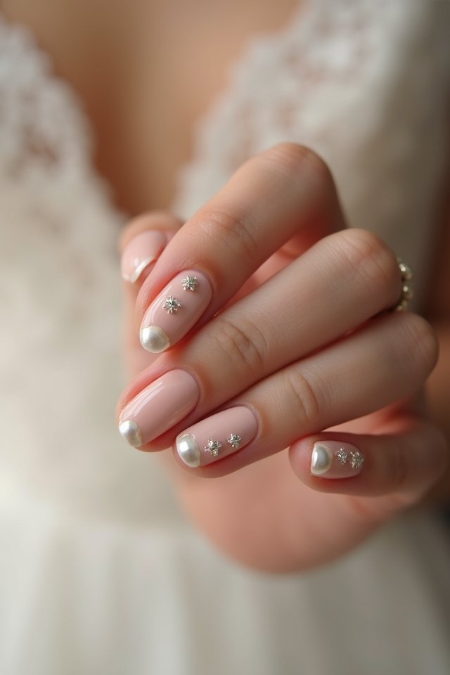 chic minimalist pearl nails