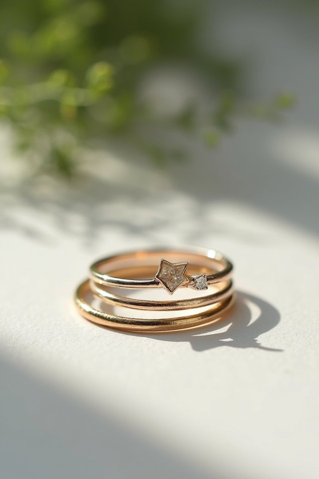 chic minimalist stackable rings