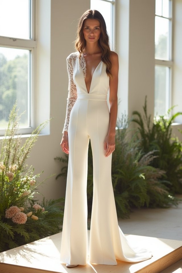 chic modern bridal jumpsuits