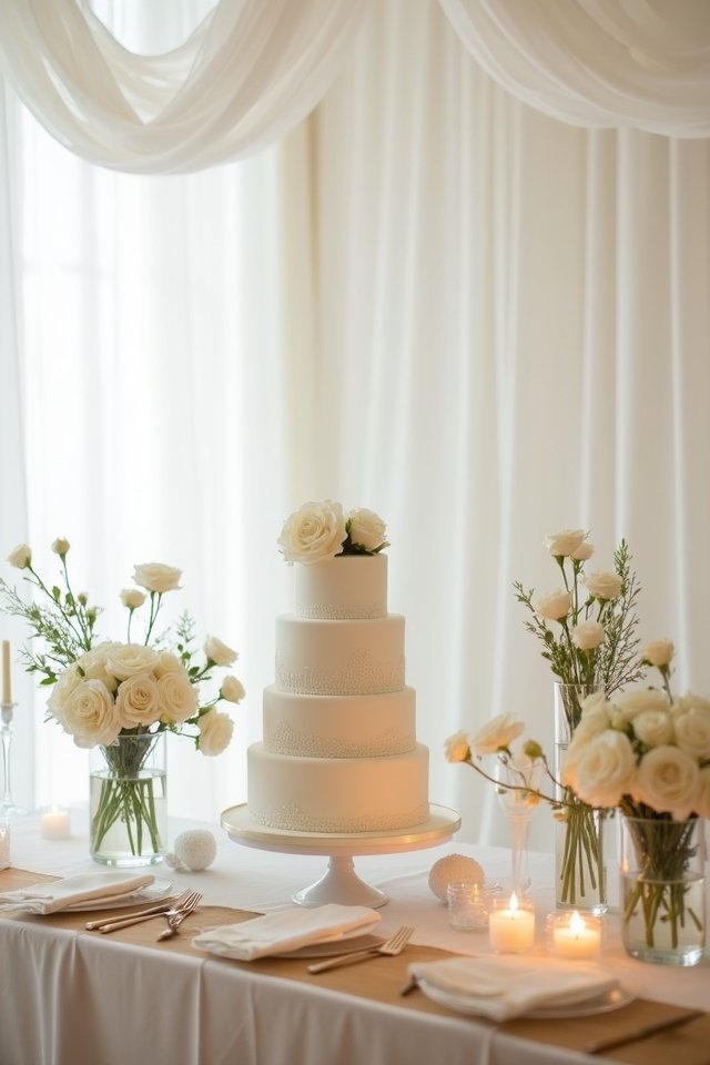 chic monochromatic wedding decor