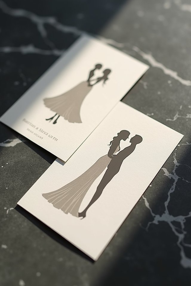 chic monochrome silhouette invitations