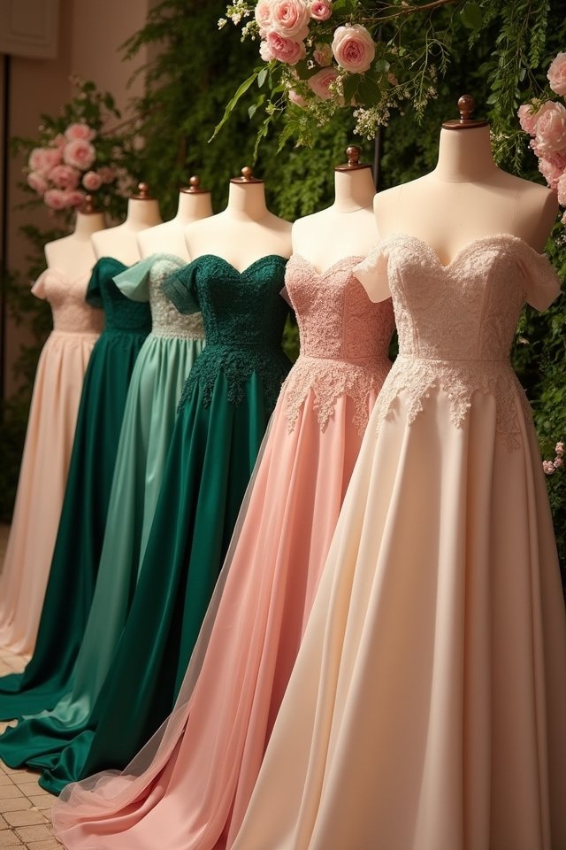 chic off the shoulder gowns