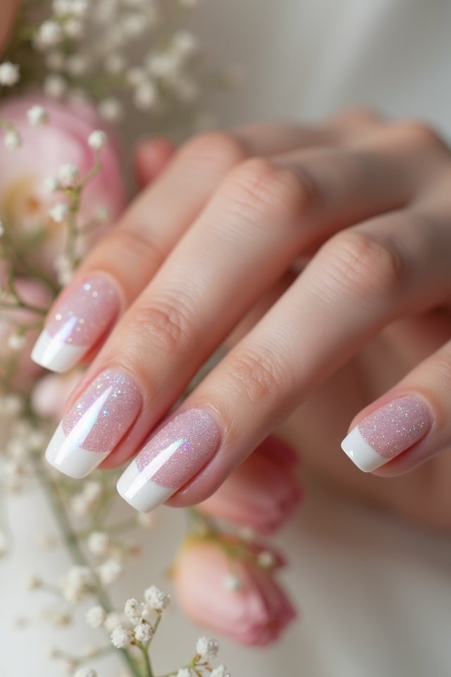 chic pearl french tips