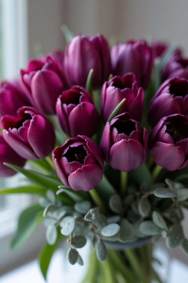 chic purple tulips elegance