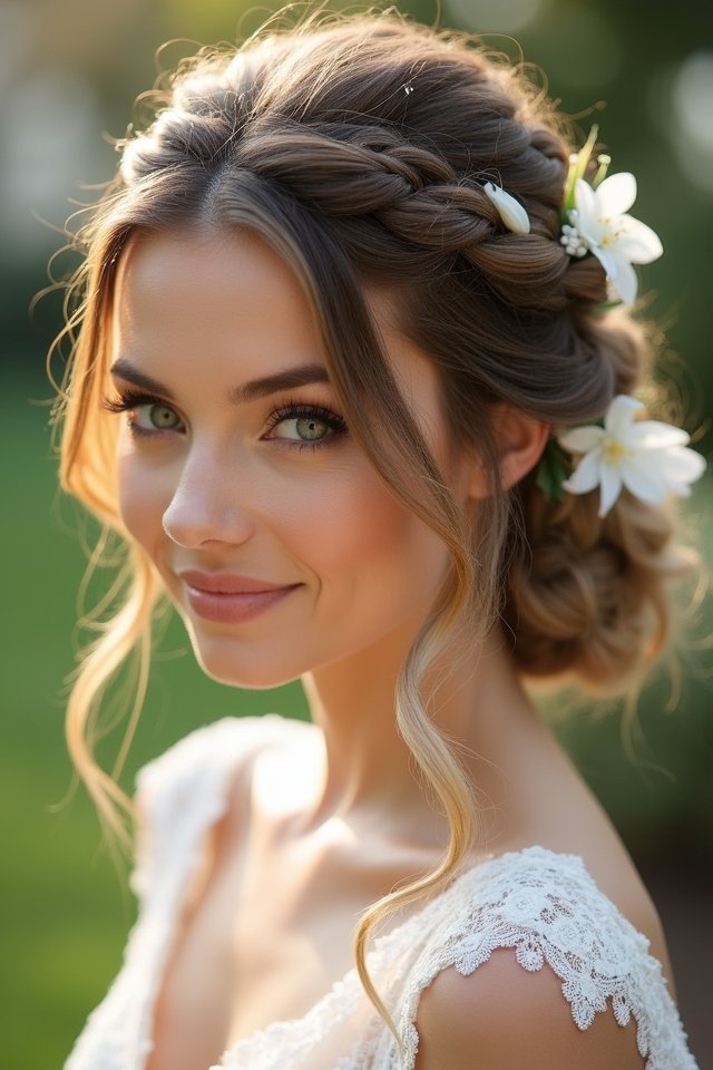 chic romantic braided updo
