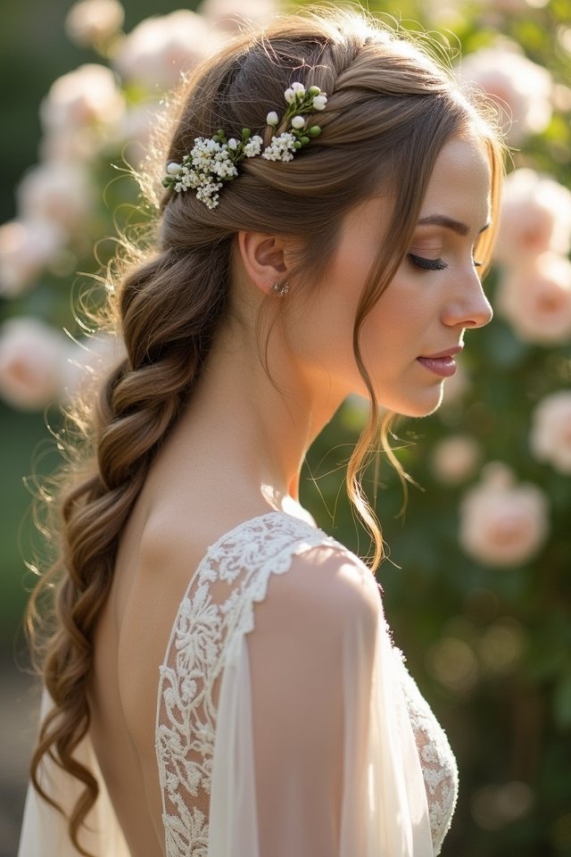 chic romantic side braid