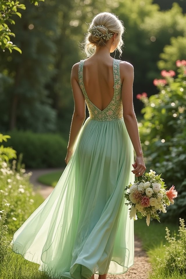 chic sage mid length dress