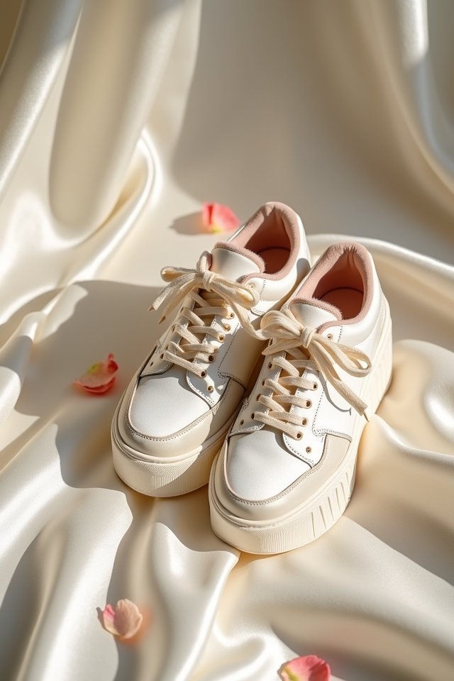 chic satin platform sneakers