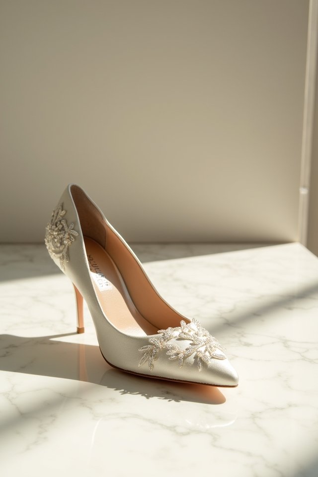 chic satin wedding shoes
