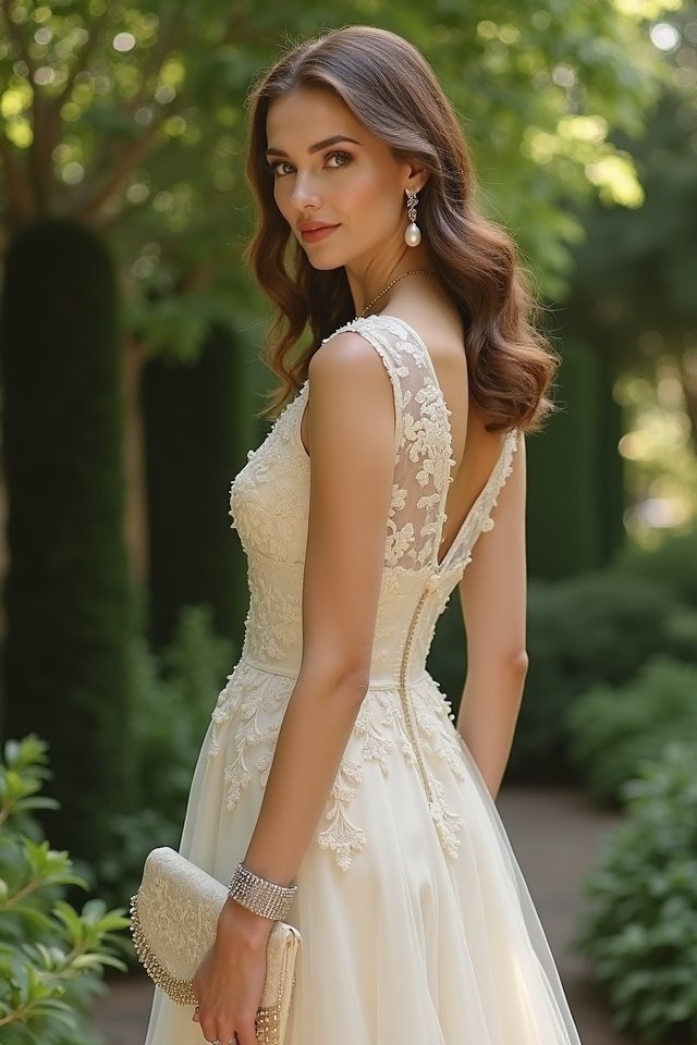 chic tea length dress styling