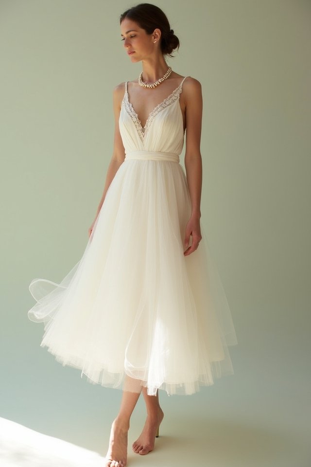 chic tea length wedding dresses