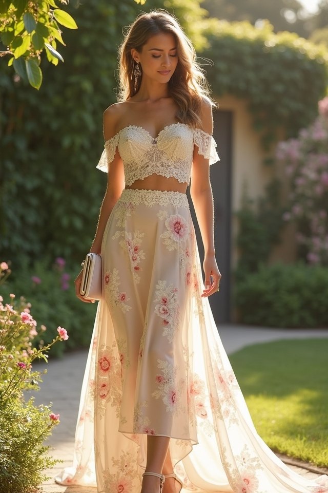 chic two piece wedding outfit