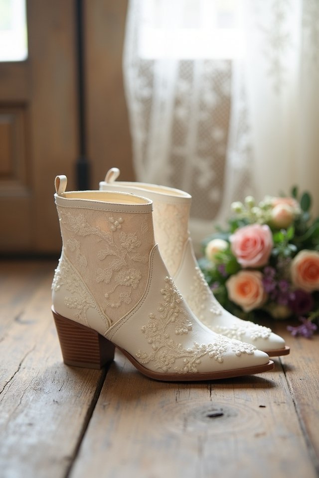 chic unique bridal ankle boots
