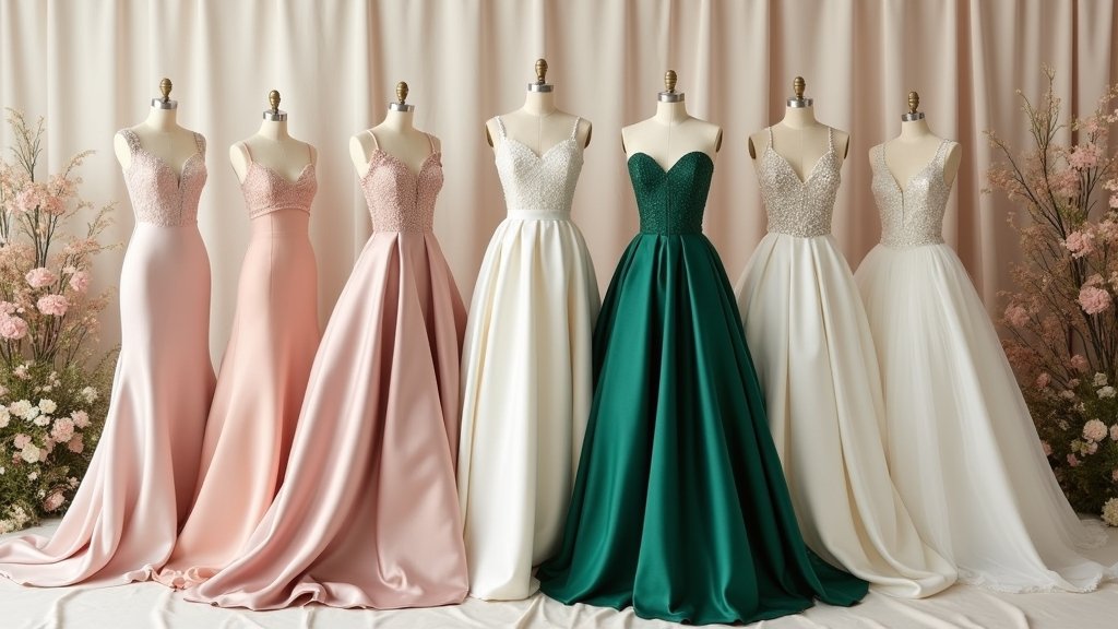chic unique satin gowns