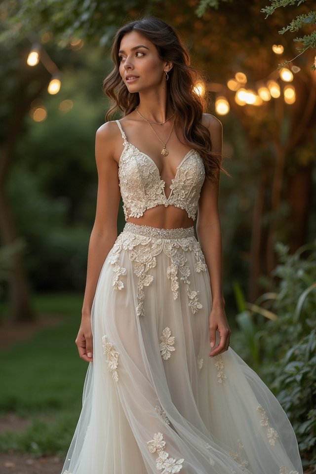 chic wedding two piece ensemble