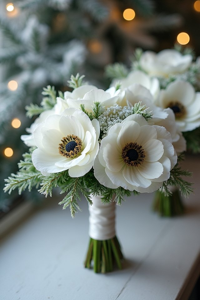 chic white anemone bouquet