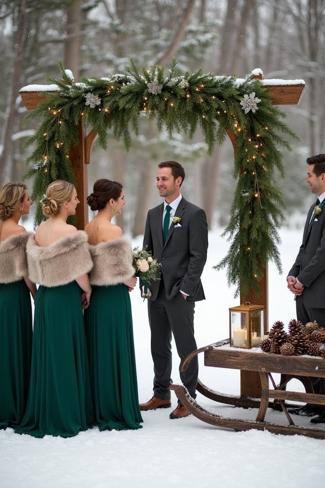 chic winter wedding attire