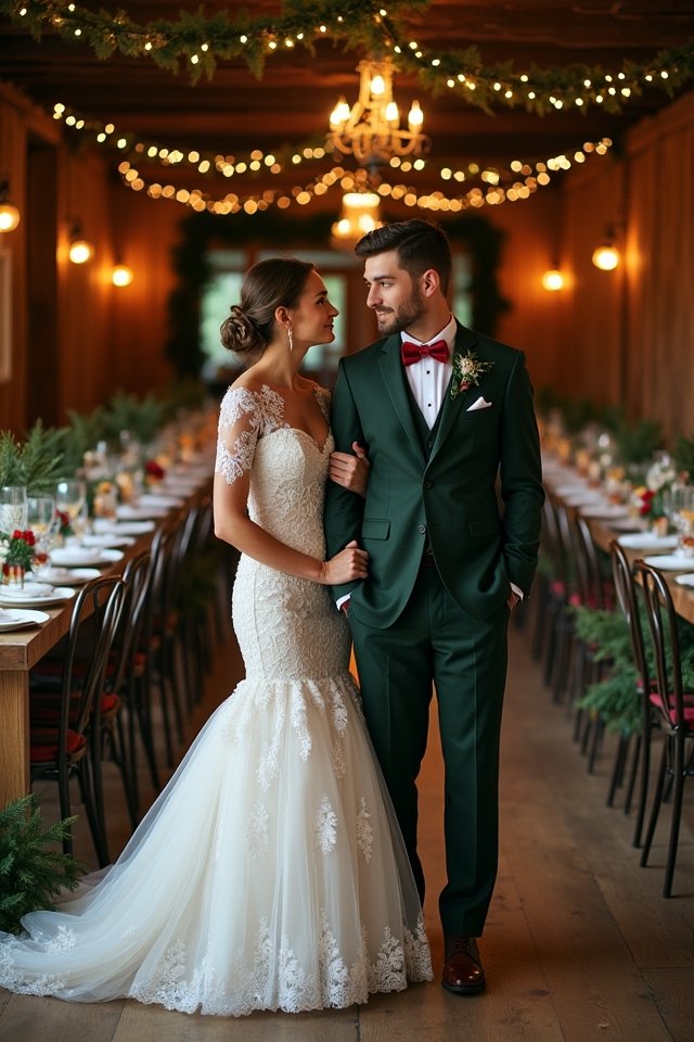 christmas themed wedding attire