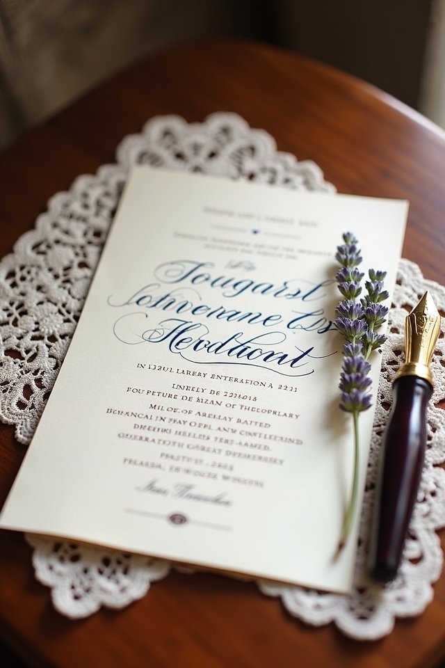 classic calligraphy wedding invitations