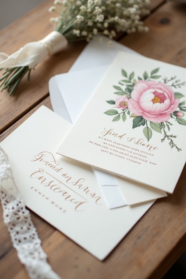 classic floral wedding invitations