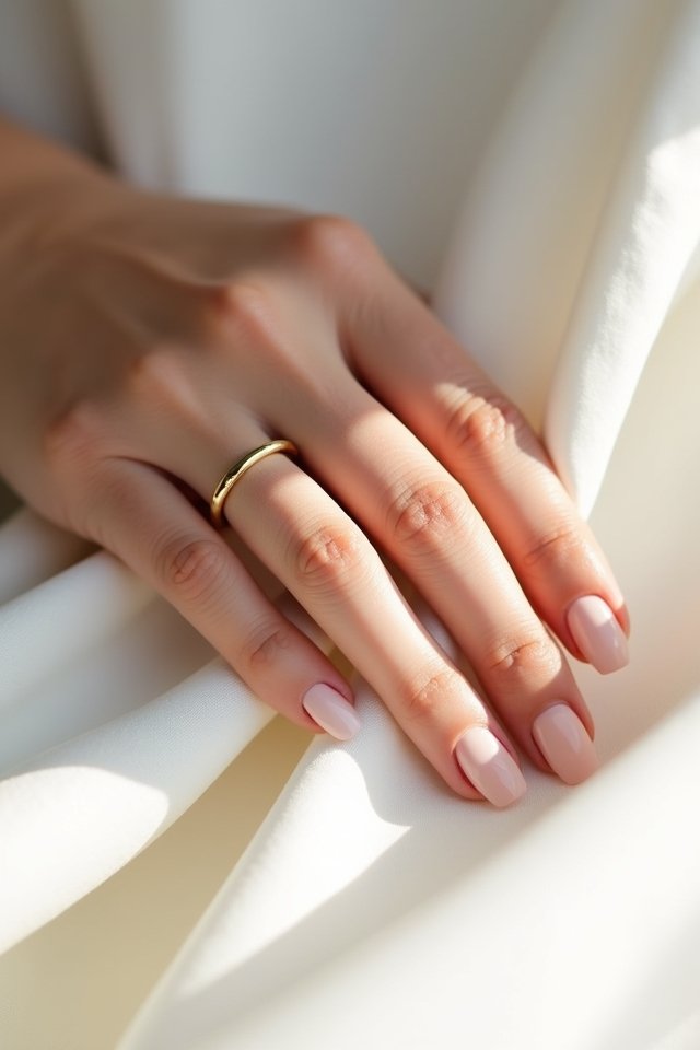 classic nude wedding nails
