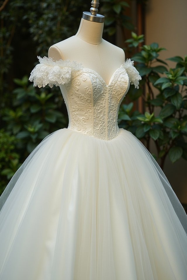 classic off the shoulder ballgown