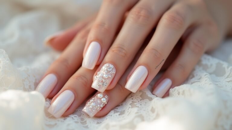 classic pearl engagement nails