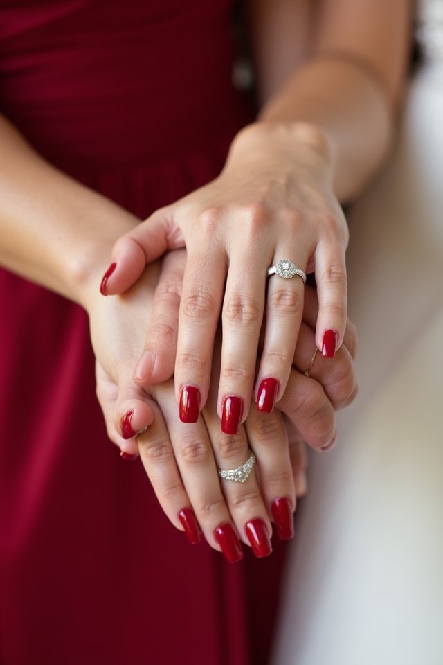 classic red nude ombre
