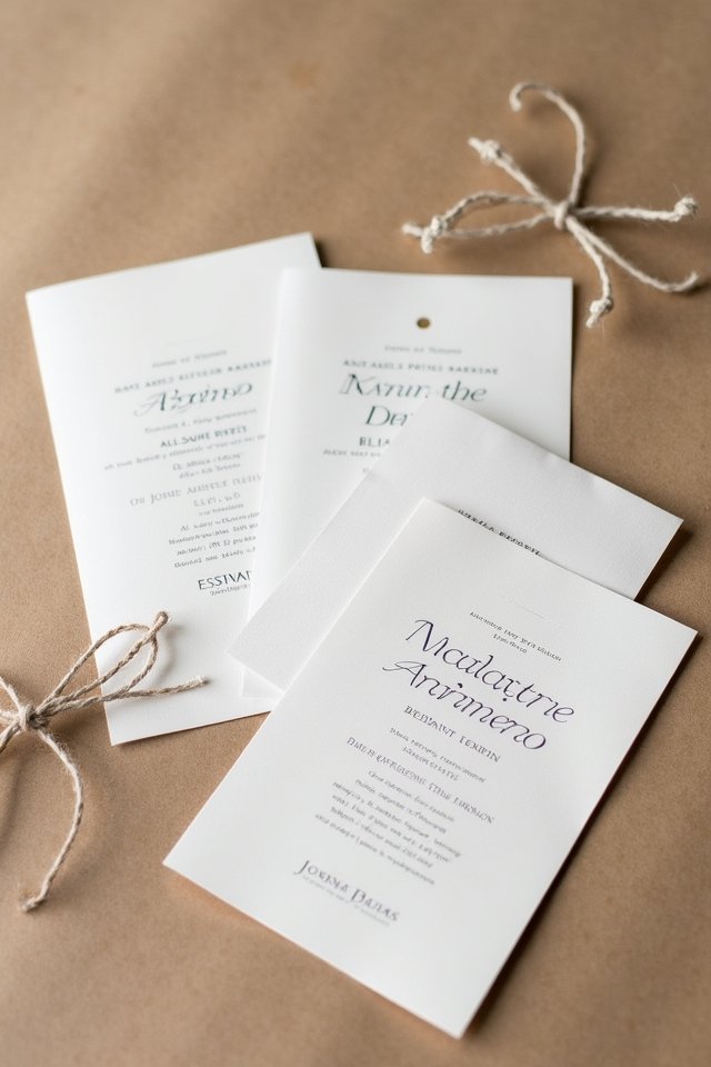 clean kraft paper invitations