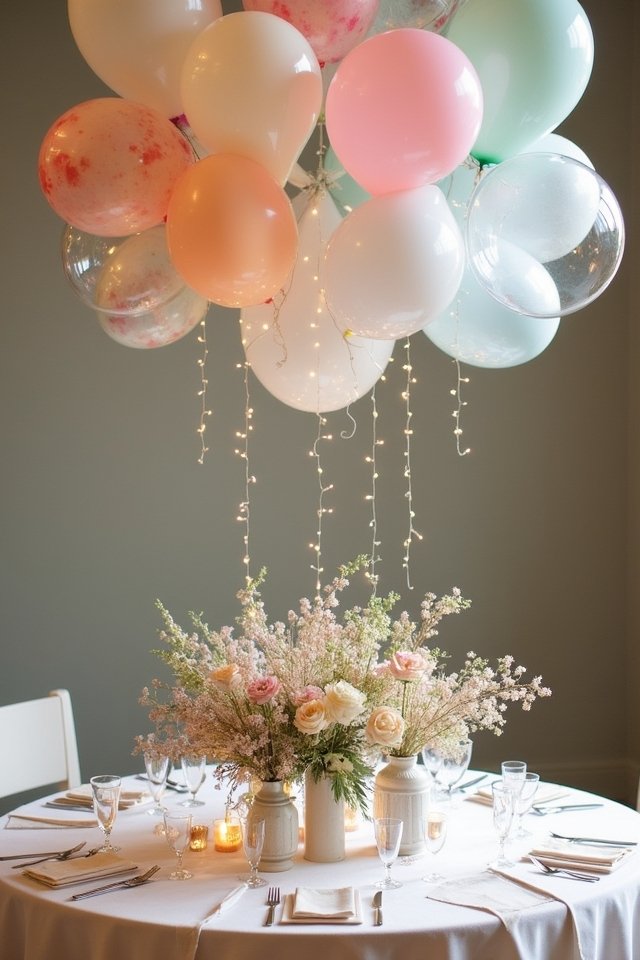 colorful balloon wedding decor