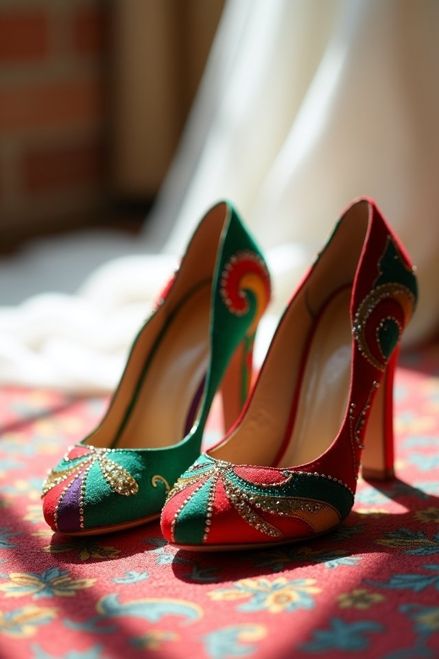 colorful comfortable wedding heels