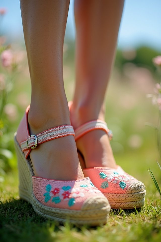 colorful espadrille wedding wedges