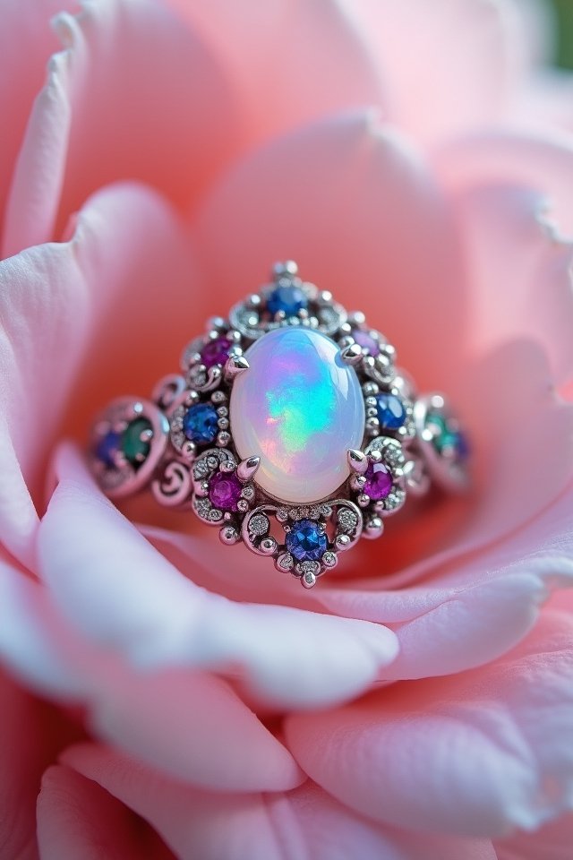 colorful gemstone wedding rings