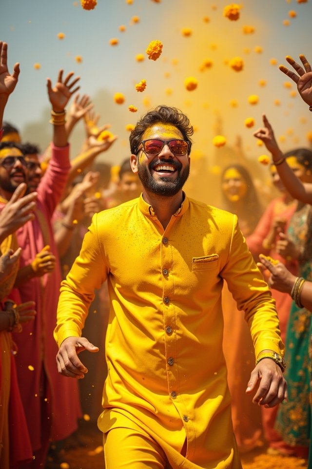 colorful haldi ritual fun