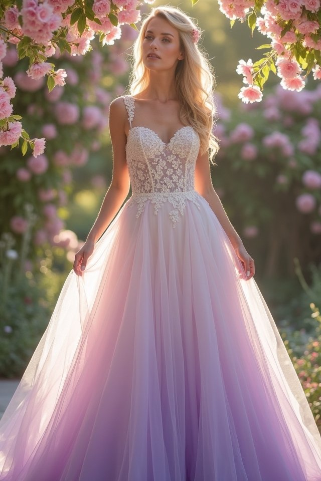 colorful ombre bridal elegance