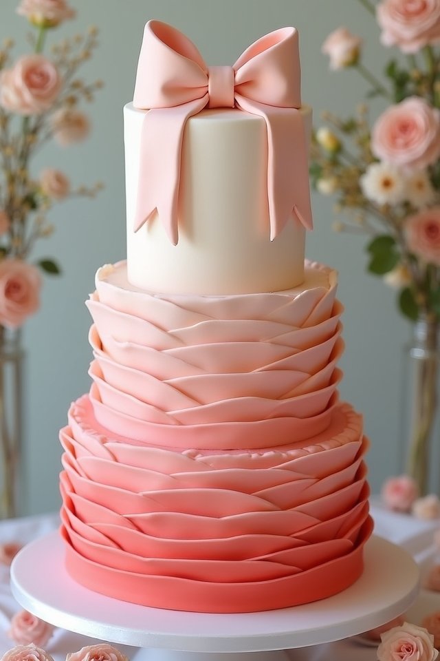 colorful ombre wedding cake