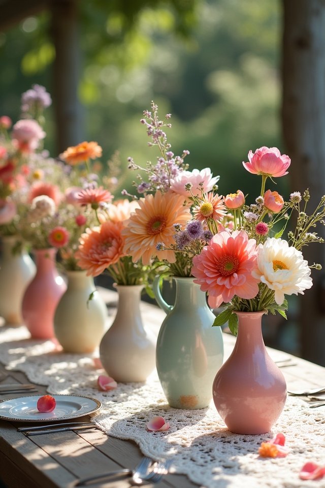 colorful vintage floral arrangements