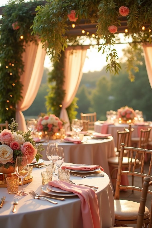 coral and cream wedding elegance